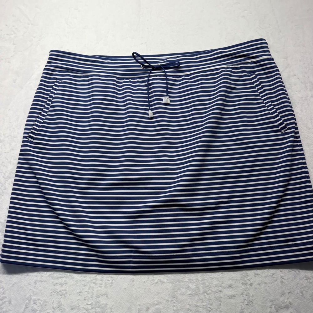 Chico's Zenergy Skort Size 3 XL Navy White Stripe Golf Tennis Pickleball NWOT 16